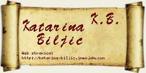 Katarina Biljić vizit kartica